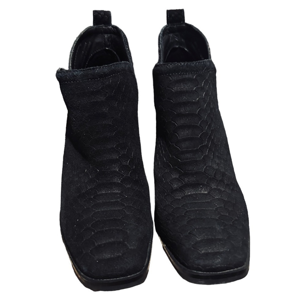 Jeffrey Campbell Rosee bootie black suede snake leather size 7.5 - Picture 10 of 12
